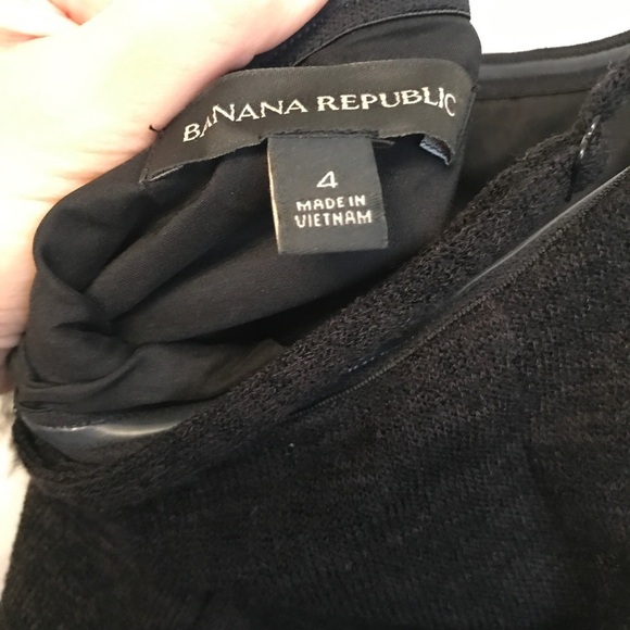 Banana republic black fringe strapless dress sz 4 - Picture 6 of 6